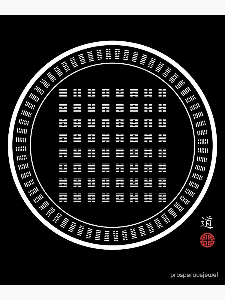 I Ching King Wen Sequence 64 Hexagrams Premium Matte Vertical Poster
