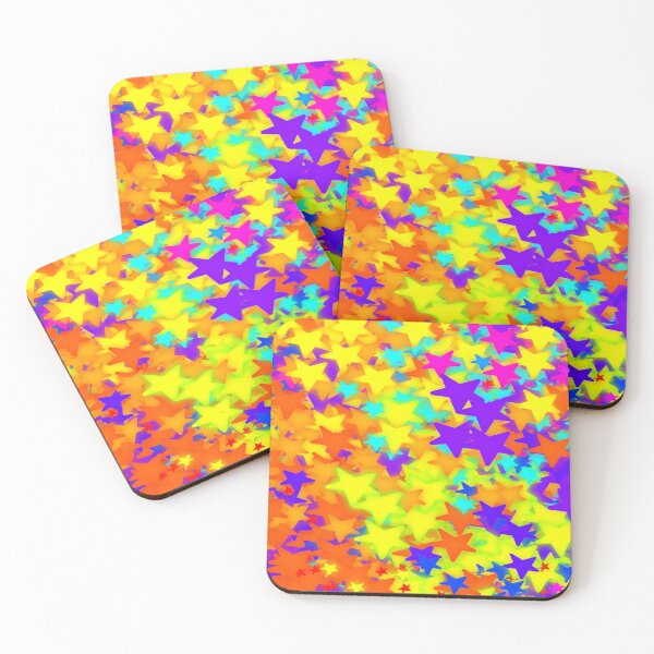 Item preview, Shinning Bright Neon Rainbow Stars designed and sold by awsomepatterns.