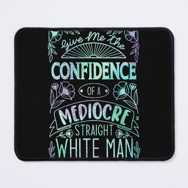 Item preview, Confidence of a Mediocre Man glitter script linework designed and sold by Bethcust.