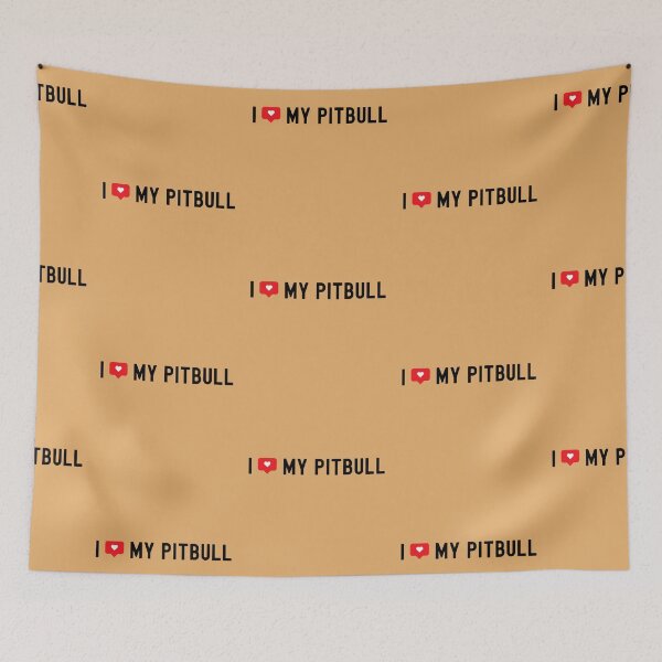 Aperçu de l'œuvre J'aime mon pitbull terrier créée et vendue par to-esu.