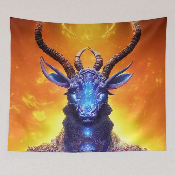 Item preview, Capricorn zodiac sign, glowing vivid colors,illustrative art, artist interpretation designed and sold by LoveZodiac.