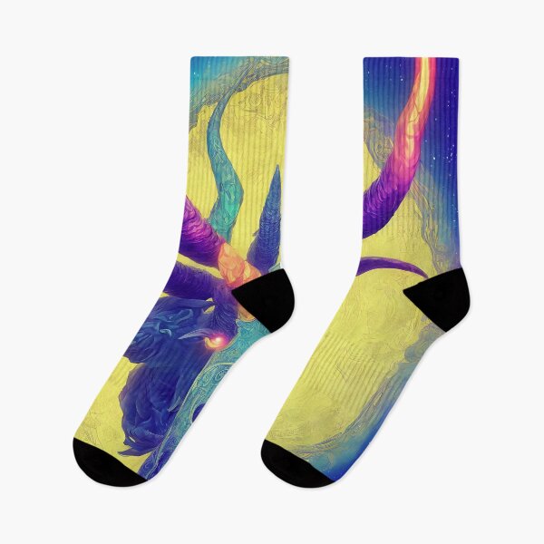 Item preview, Capricorn zodiac sign, glowing vivid colors,illustrative art, artist interpretation designed and sold by LoveZodiac.