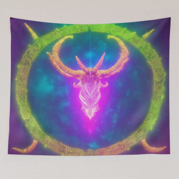 Item preview, Capricorn zodiac sign, glowing vivid colors,illustrative art, artist interpretation designed and sold by LoveZodiac.