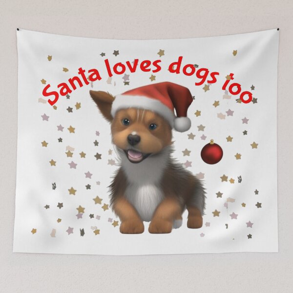 Item preview, Santa Loves Dogs Too designed and sold by Aurorapod.