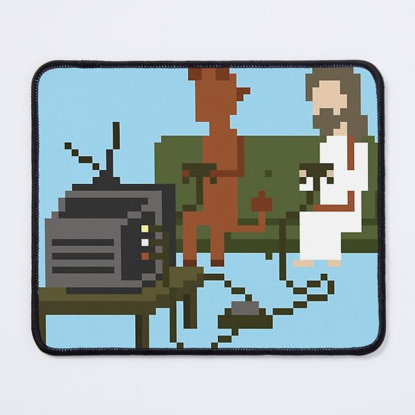 Item preview, Jesus And Devil Playing Video Games Pixel designed and sold by Sylvia-juan.