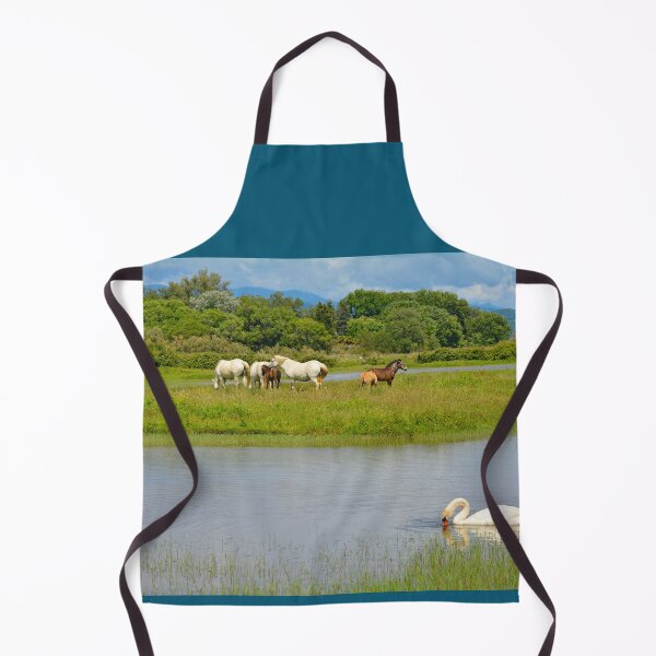 Item preview, Wild Horses and Swan in Italian Wetland designed and sold by jojobob.
