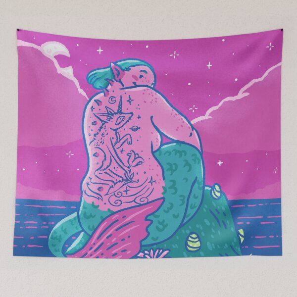 Item preview, tattooed mermaid designed and sold by diiin.