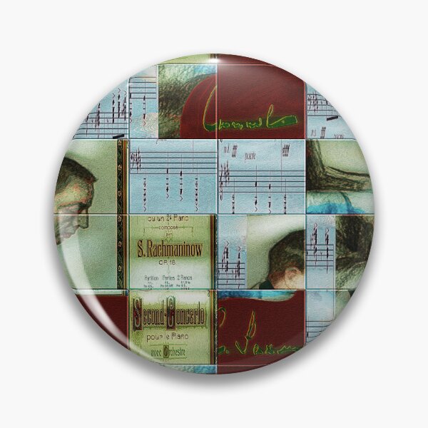 Item preview, AMAZING PAINTING ABSTRACT PORTRAIT OF SERGEI RACHMANINOFF PIANIST MUSICIAN COMPOSER - CLASSICAL MUSIC SCORE - PATCHWORK SIGNATURE designed and sold by Ralek.