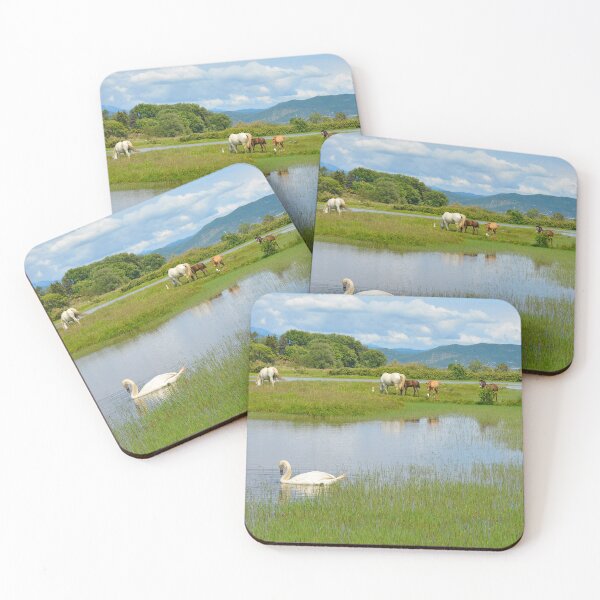 Item preview, Wild Horses and Swan in Italian Wetland designed and sold by jojobob.