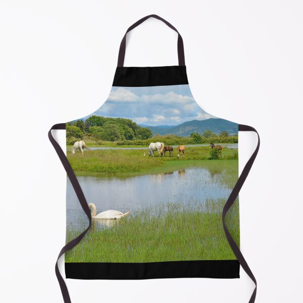 Item preview, Wild Horses and Swan in Italian Wetland designed and sold by jojobob.