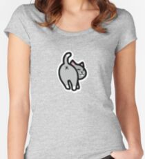 Bitmoji Cat Butt Shirt Women's Fitted Scoop T-Shirt