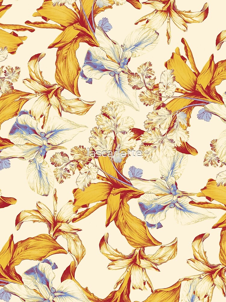 Irisses & Coriander Pattern by lascarlatte