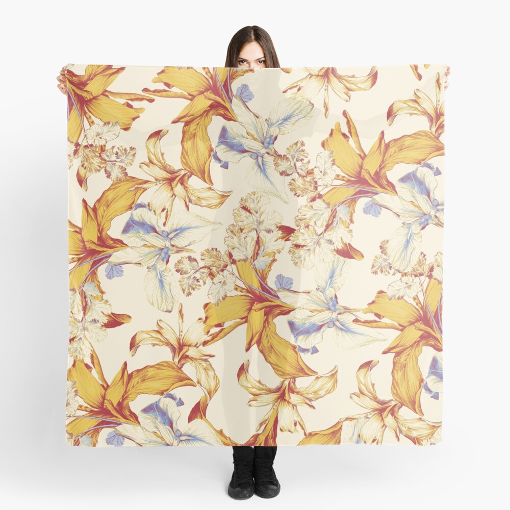 Irisses & Coriander Pattern Scarf
