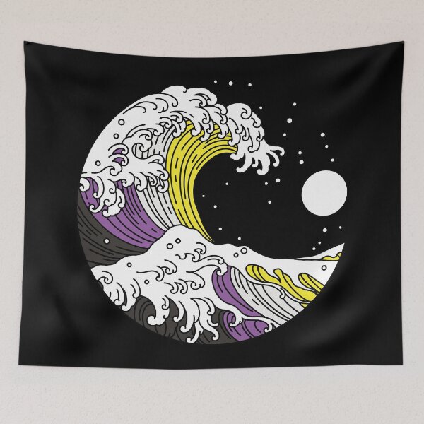 Item preview, Kanagawa Non Binary Pride Flag Nonbinary NB Enby designed and sold by Queer Pride Shop.