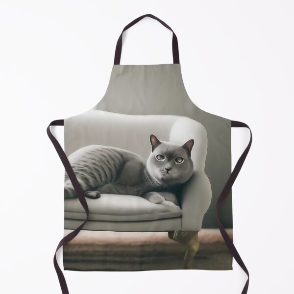 Item preview, British Shorthair Cat Laying on White Couch designed and sold by ColorSpot.