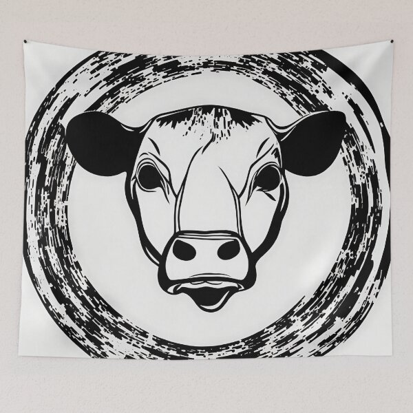 Item preview, Cow logo, geometric, vector, symmetrical, minimalism designed and sold by DrawItOnce.