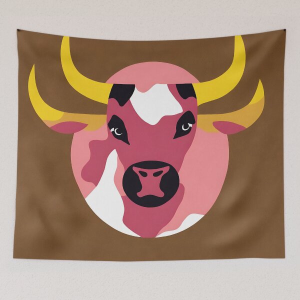 Item preview, Cow logo, geometric, vector, symmetrical, minimalism designed and sold by DrawItOnce.