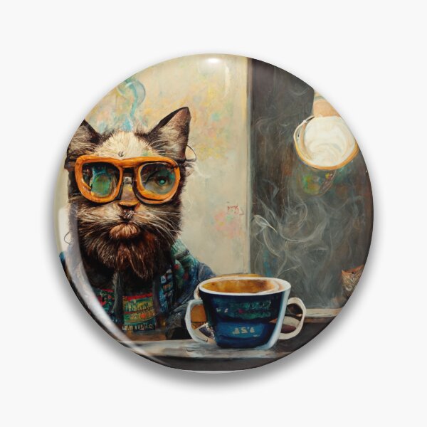 Item preview, Hipster Cat Enjoying a CoffeeDesign designed and sold by GoateeCo.