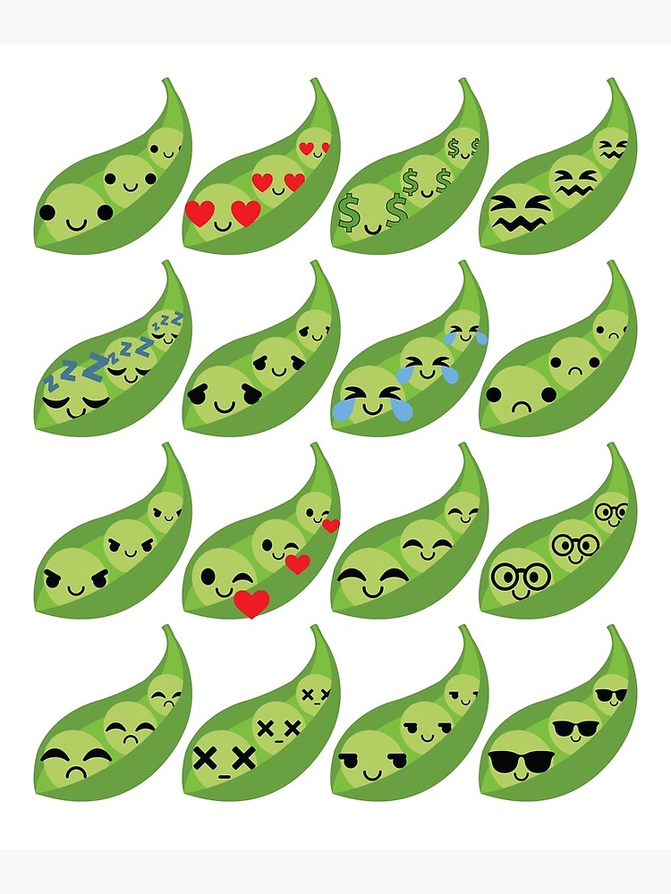 "Pea Emoji " Art Print by HippoEmo Redbubble