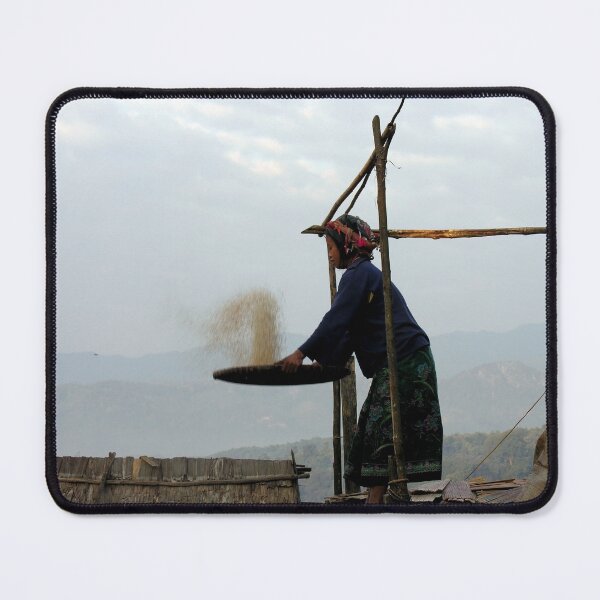 Item preview, Akha Gril Milling Rice Portrait designed and sold by worldways.