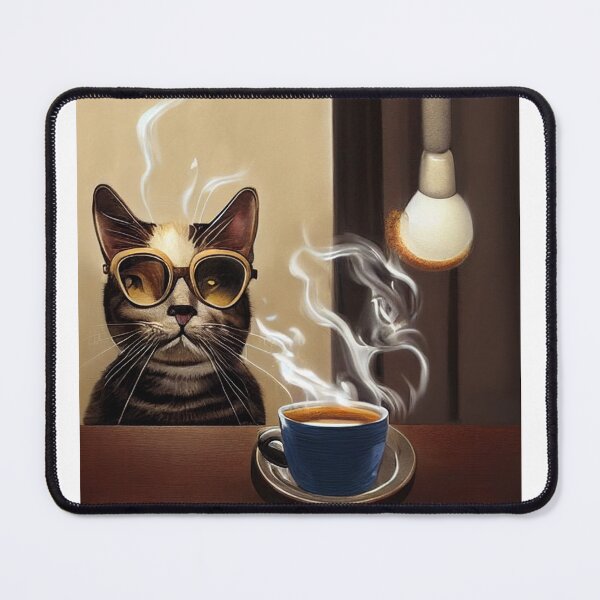 Item preview, Hipster Cat enjoying a coffee designed and sold by GoateeCo.