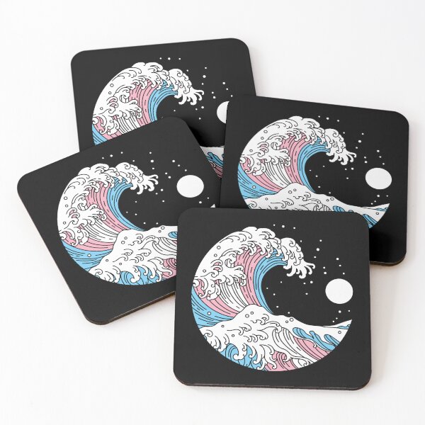 Item preview, Great Wave of Kanagawa Transgender Pride Flag designed and sold by Queer Pride Shop.