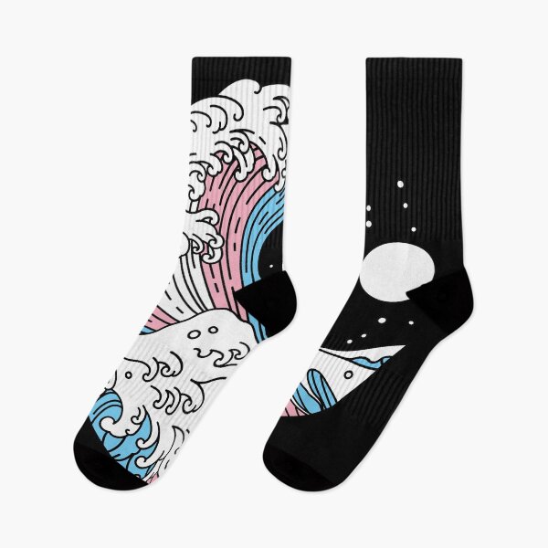 Item preview, Great Wave of Kanagawa Transgender Pride Flag designed and sold by Queer Pride Shop.
