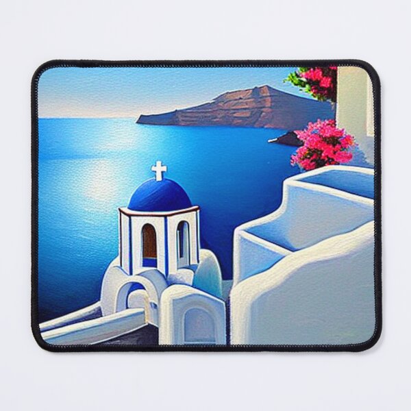 Item preview, Santorini Houses - Painting 1 - Throw Pillows and Prints. designed and sold by ScatterHub.