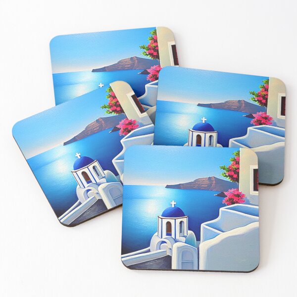 Item preview, Santorini Houses - Painting 1 - Throw Pillows and Prints.  designed and sold by ScatterHub.