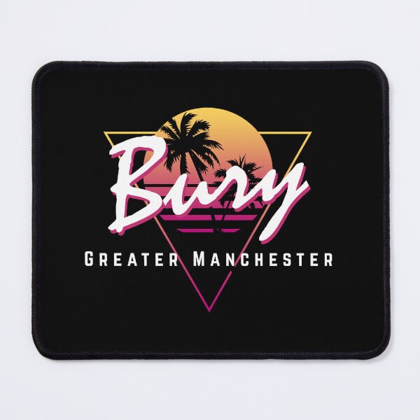 Item preview, Funny 80s Retro Sunset 'Bury' Greater Manchester designed and sold by dinosareforever.