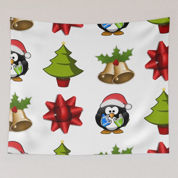 Item preview, Christmas bell tree penguin and bow designed and sold by katloganusa.