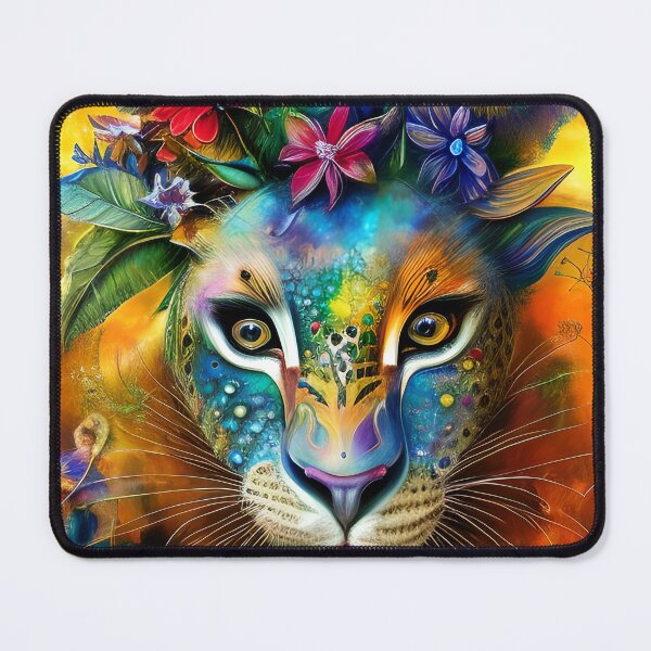 Item preview, Leopard with exotic flowers, Safari animals, Majestical Tigress designed and sold by Huesoffun.