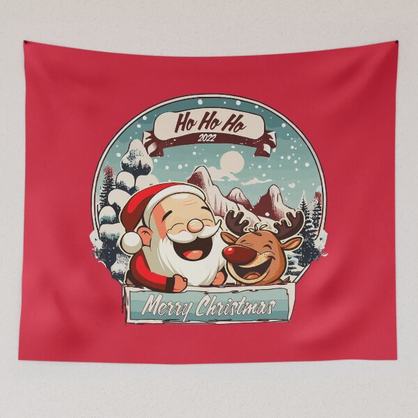 Item preview, Ho Ho Ho - Santa and Rudi in Christmas forest designed and sold by sabantha.