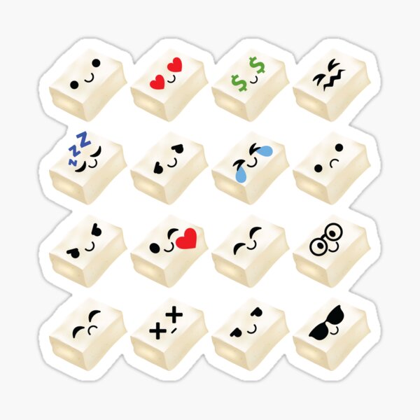 "Tofu Emoji " Sticker by HippoEmo Redbubble