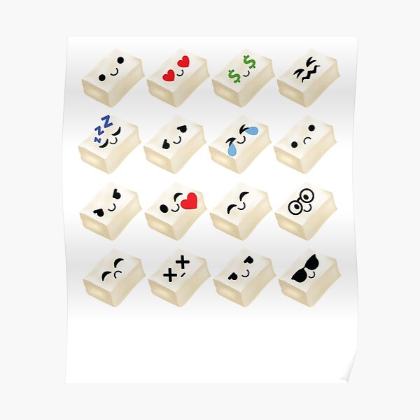 "Tofu Emoji " Poster for Sale by HippoEmo Redbubble