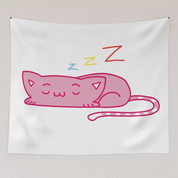 Item preview, Cute Pink Sleeping Kitten Design designed and sold by Jellibeany.
