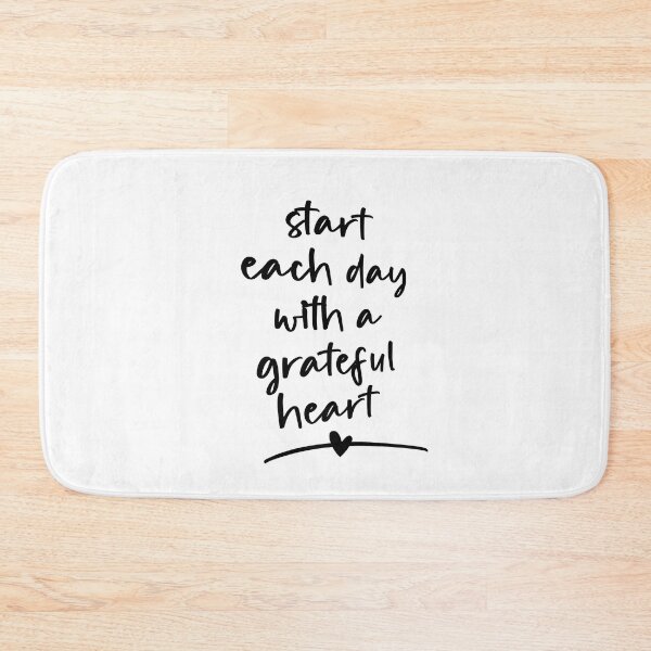 Item preview, Start Each Day With A Grateful Heart Black Brush Calligraphy Typography Inspirational Quote designed and sold by Cawaiico.