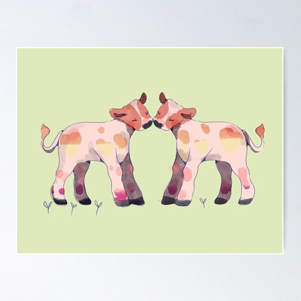Item preview, Lesbian Cows Kissing, Subtle Pride designed and sold by OolongFox.
