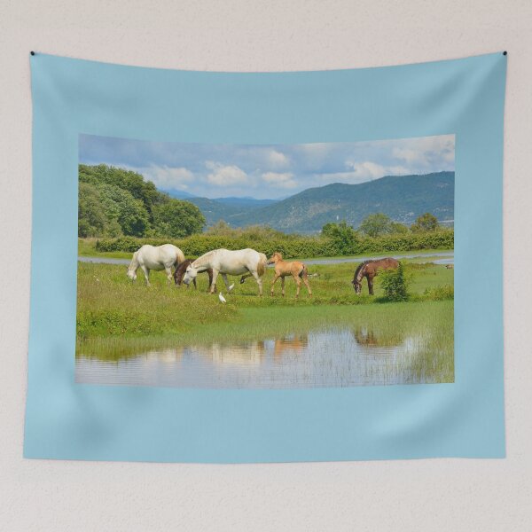 Item preview, Wild Horses in Italian Wetland designed and sold by jojobob.