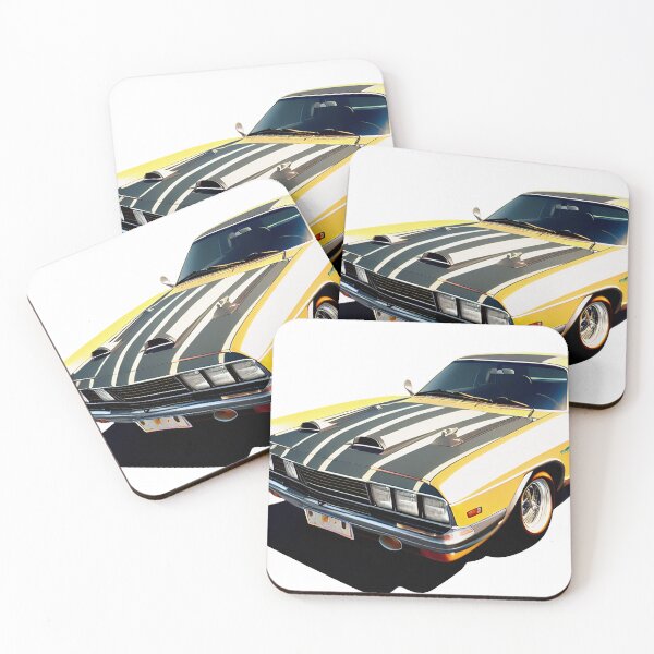 Item preview, Vintage Muscle Car Yellow Stripes designed and sold by BAYFAIRE.