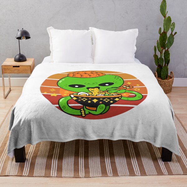 Item preview, Sunset Kawaii Cute Alian Eating Ramen Noodle  designed and sold by 27th-Tee.