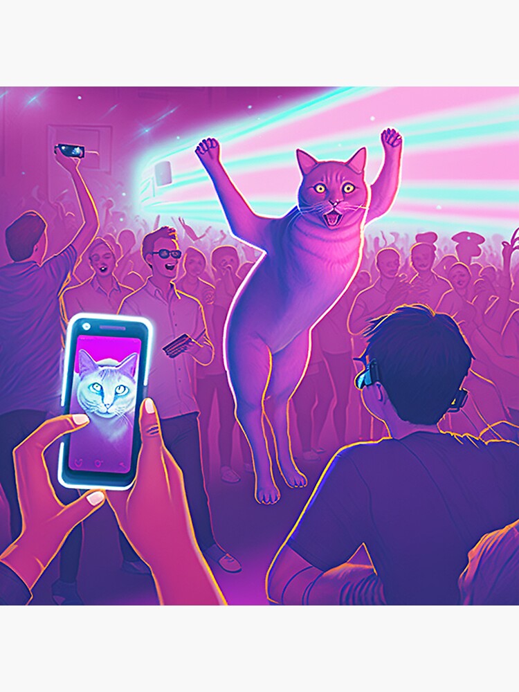 "Violet the dancing cat" Sticker for Sale by Mitch305 Redbubble