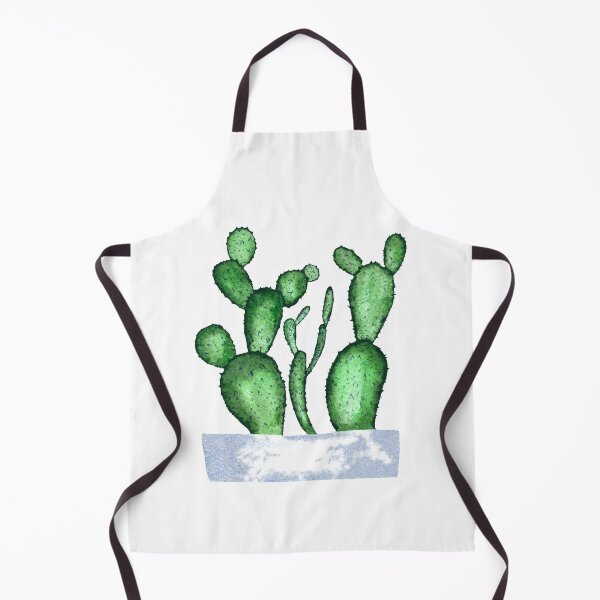 Item preview, Green cactus branch white pot watercolor sketch  designed and sold by Yana Mustafina | Boho Soulful Designs.