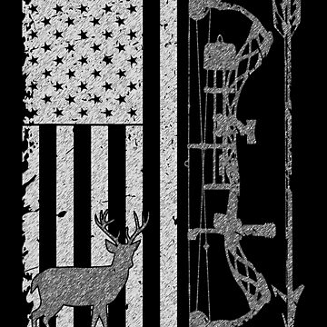 American Deer Hunting Bow Hunter Flag Accessories' Sticker | Spreadshirt