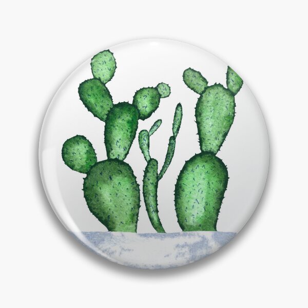 Item preview, Green cactus branch white pot watercolor sketch  designed and sold by Yana Mustafina | Boho Soulful Designs.