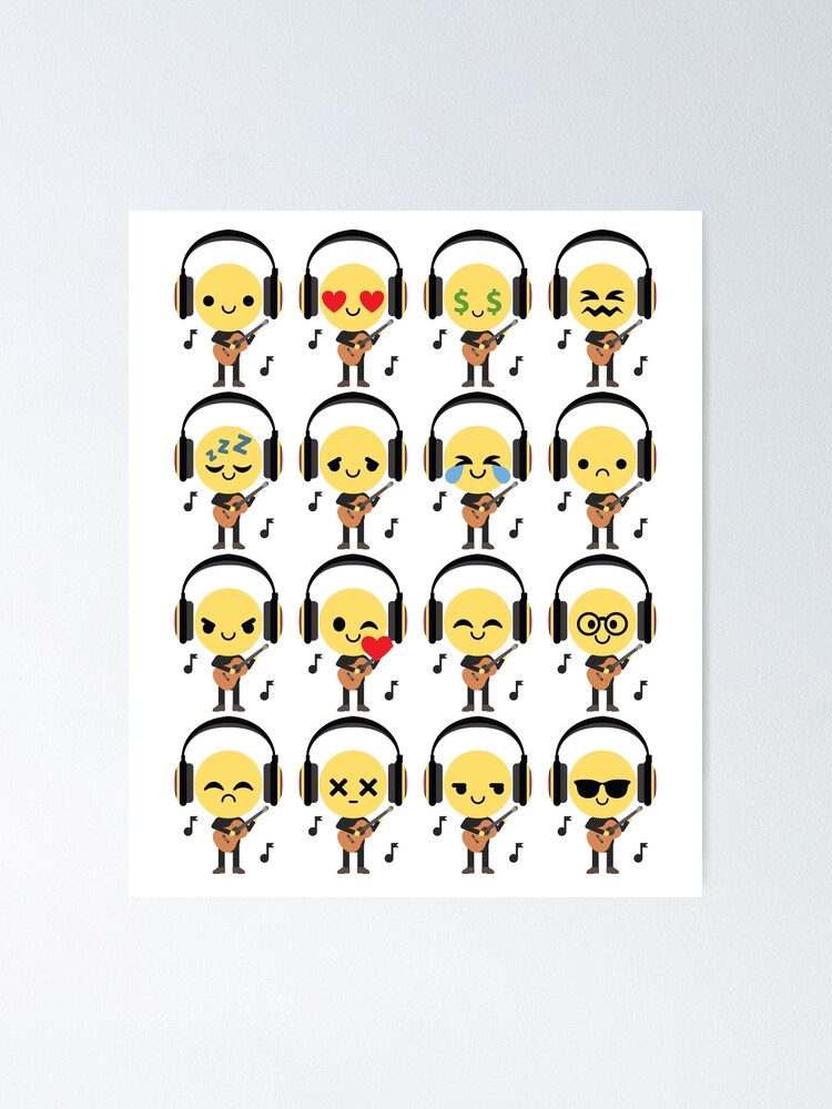 "Acoustic Guitar Emoji " Poster by HippoEmo Redbubble