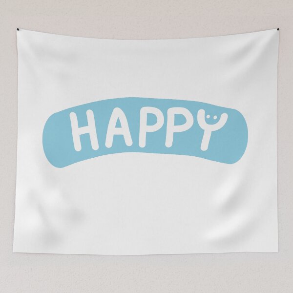 Item preview, Handwritten Happy Design With A Smiley Face designed and sold by Jellibeany.