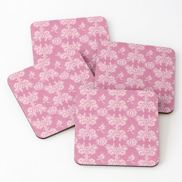 Item preview, Bold Pink Yarrow white lace designed and sold by coverinlove.