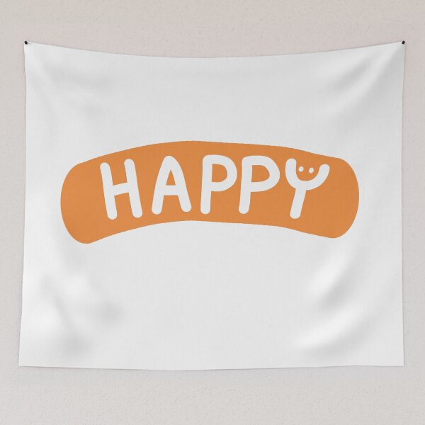 Item preview, Handwritten Happy Design With A Smiley Face designed and sold by Jellibeany.