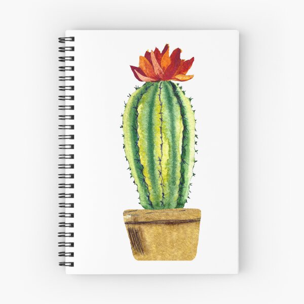 Artikelvorschau, Cactus green brown pot a watercolor sketch entworfen und verkauft von Yana Mustafina | Boho Soulful Designs.